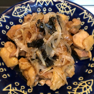 韓国海苔が美味しい♪鶏の照り焼き♪サラダ玉ねき乗せ